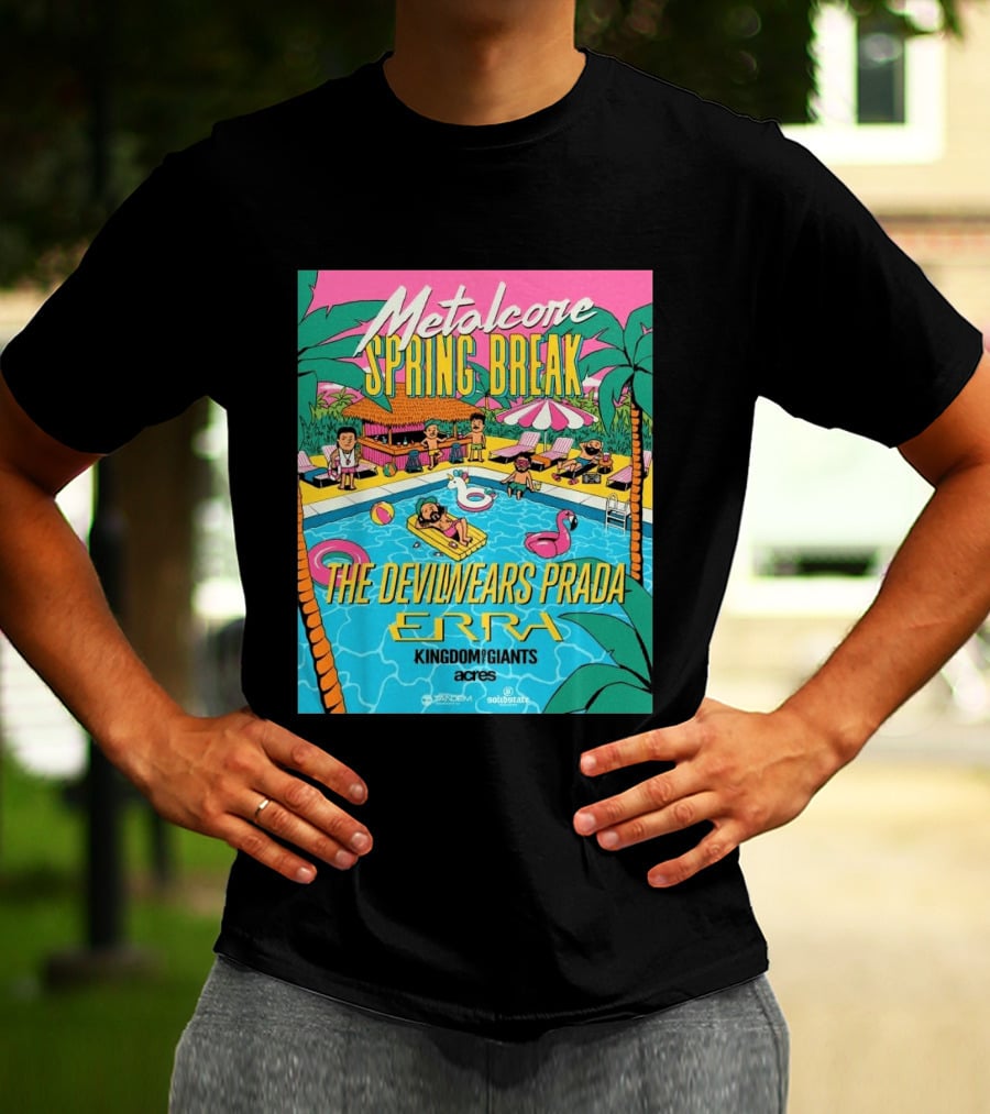 Metalcore Spring Break The Devil Wears Prada ERRA Kingdom Of Giants Acres Tour 2025 T-Shirt