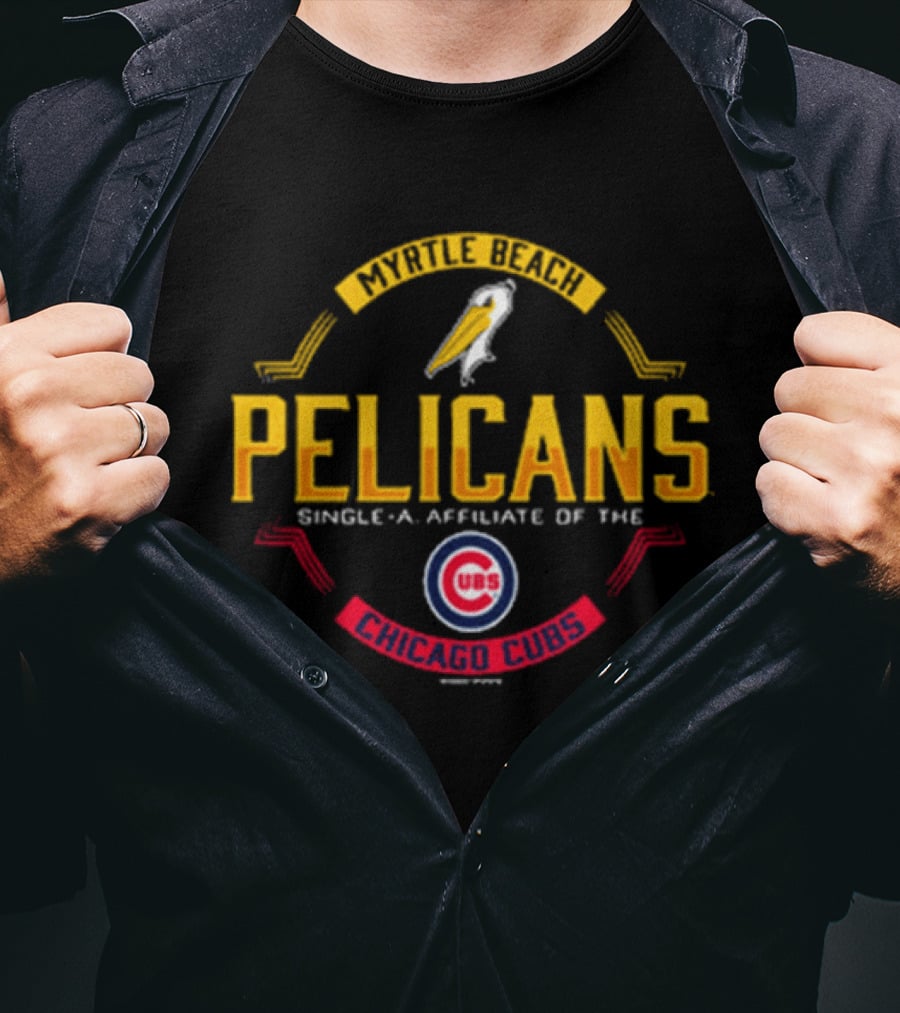 Myrtle Beach Pelicans Single A Affiliate Chicago Cubs Baseball Team T-Shirt
