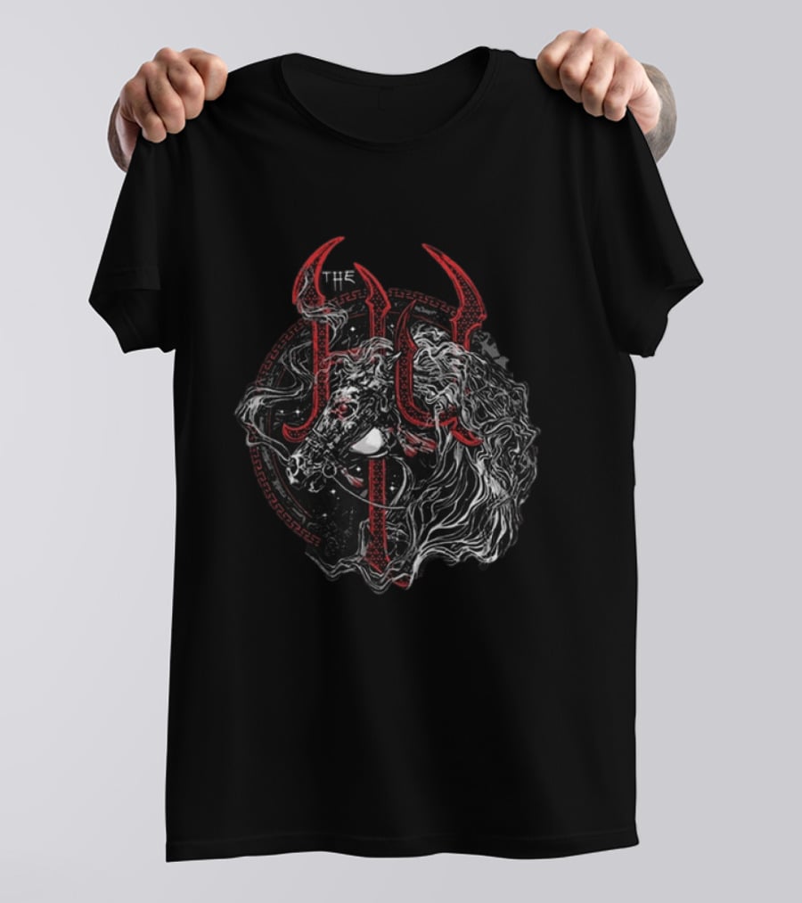 The Hu Mongolian Horse Charcoal Mythical Beast Symbolism T-Shirt