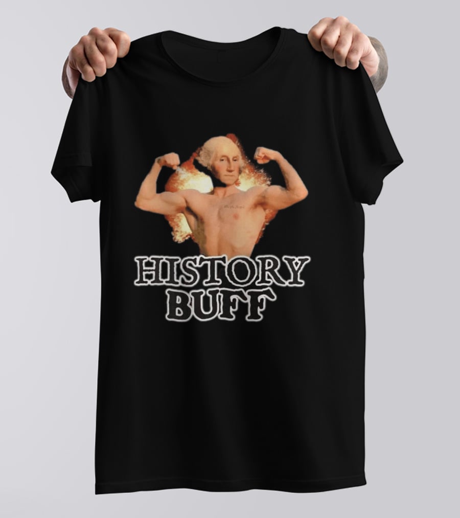 George Washington History Buff Muscular Founding Fathers America 250 4th Of July T-Shirt
