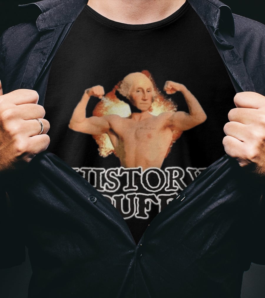 George Washington History Buff Muscular Founding Fathers America 250 4th Of July T-Shirt