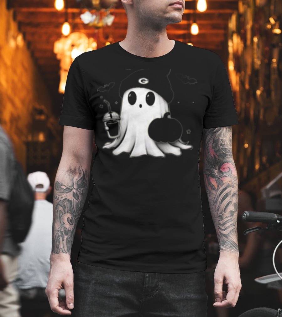 Halloween Green Bay Packers Ghost Pumpkin Football Fan Merchandise T-Shirt
