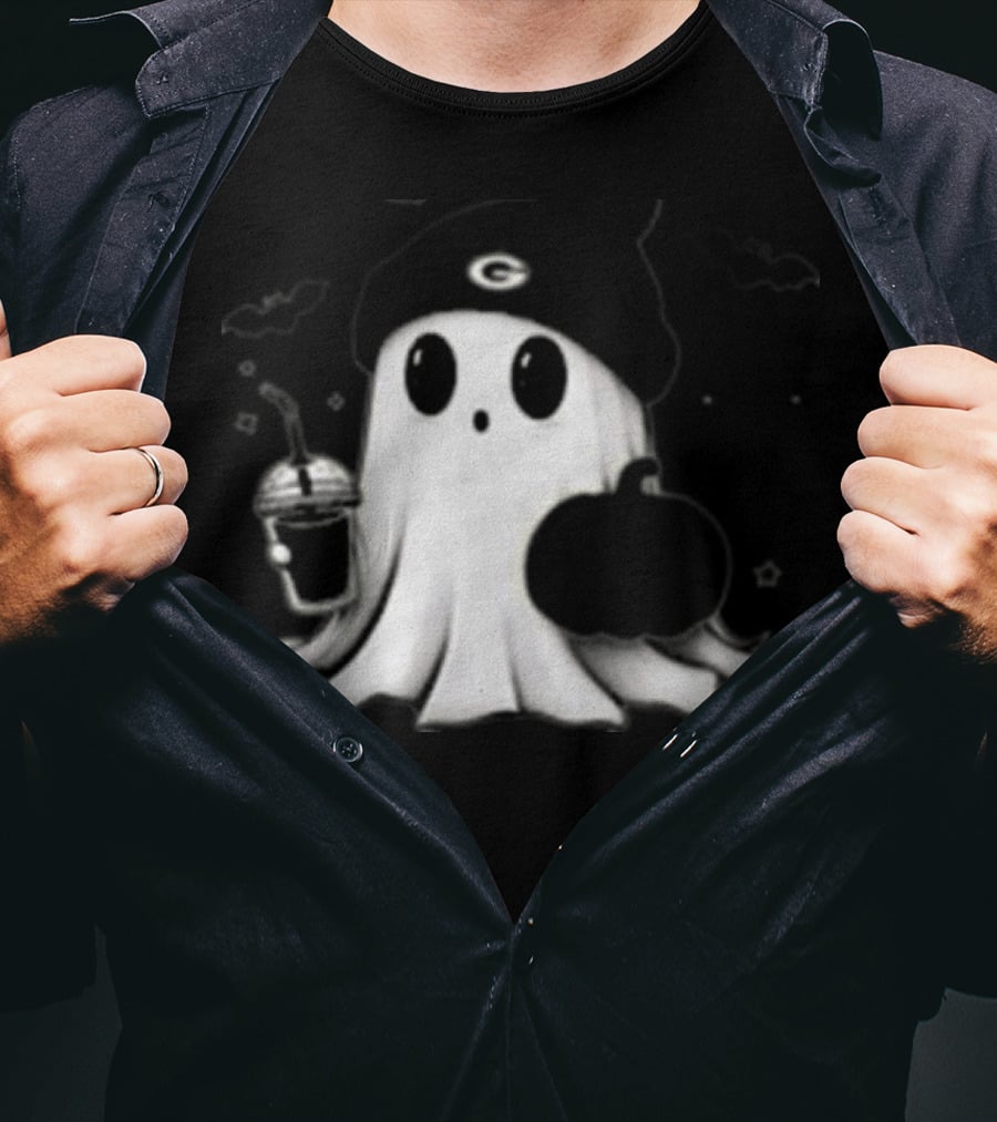 Halloween Green Bay Packers Ghost Pumpkin Football Fan Merchandise T-Shirt