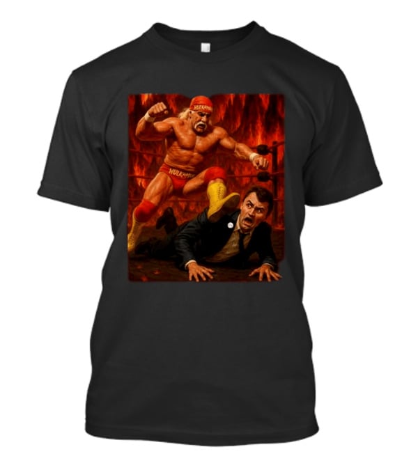 Hulk Hogan Hulkamania Vs Charlie Kirk Wrestling Meme Image T-Shirt