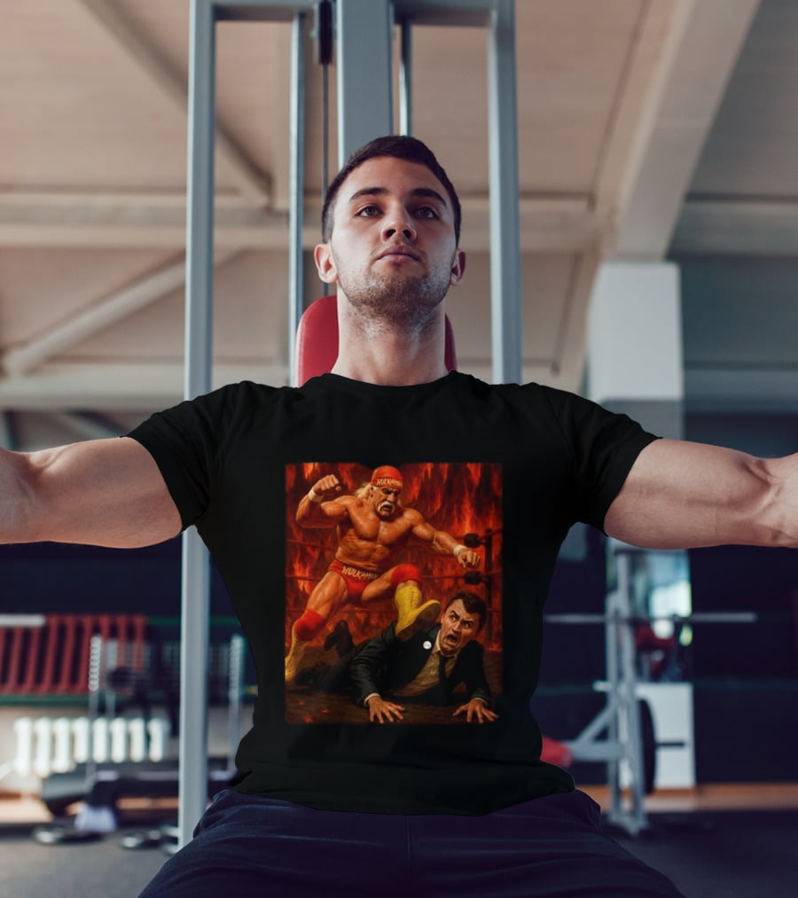 Hulk Hogan Hulkamania Vs Charlie Kirk Wrestling Meme Image T-Shirt