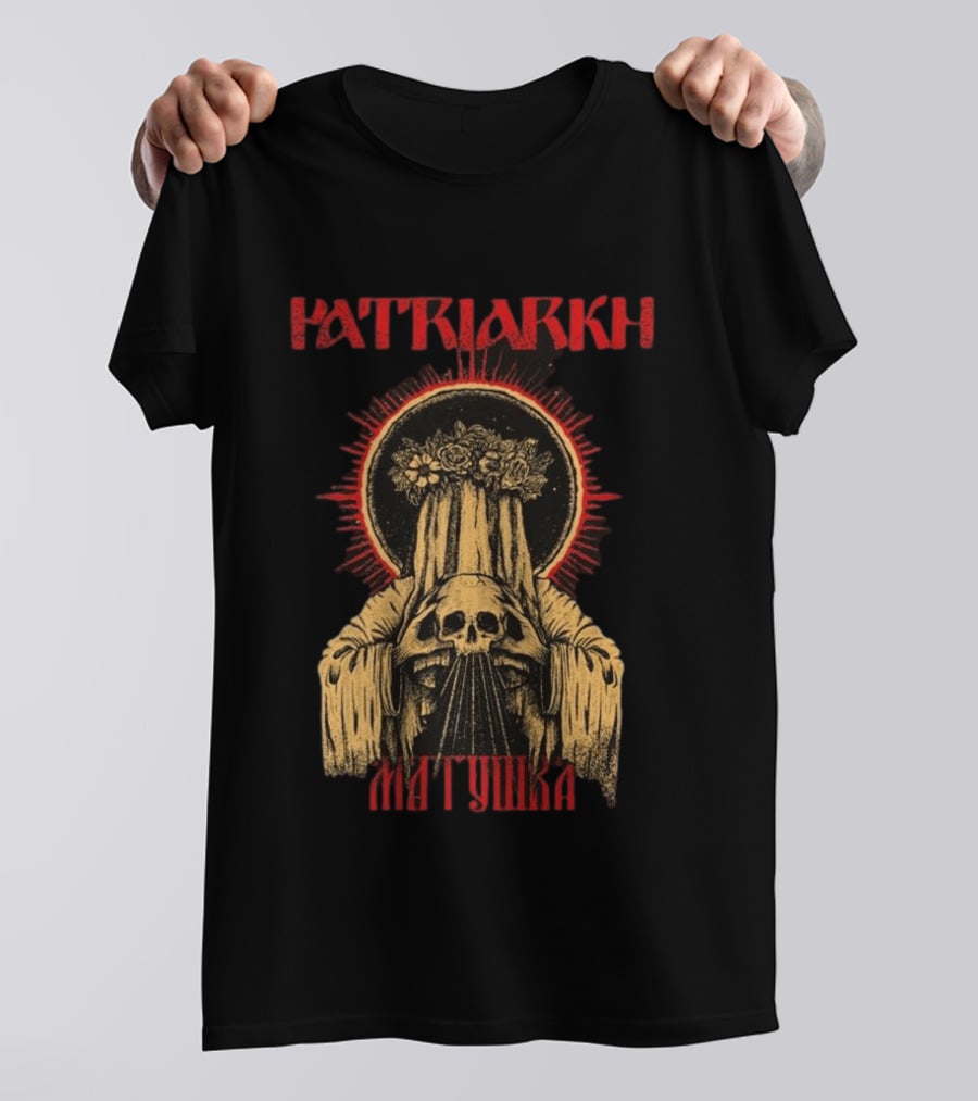 Patriarkh Matushka Skeleton Halo Floral Hooded Figure T-Shirt