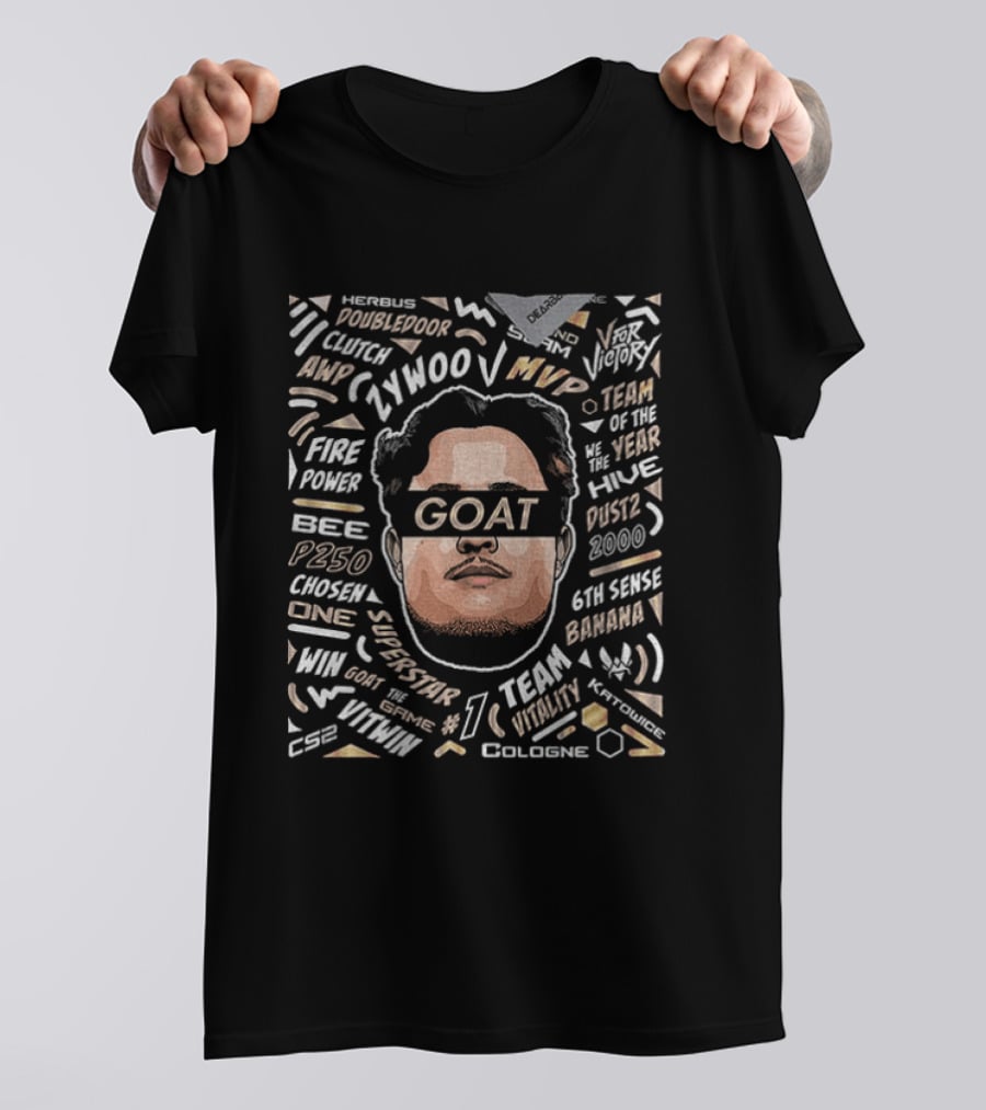 Zywoo Goat Team Vitality MVP Sixth Sense Headshot Clutch Key P250 Powersports T-Shirt