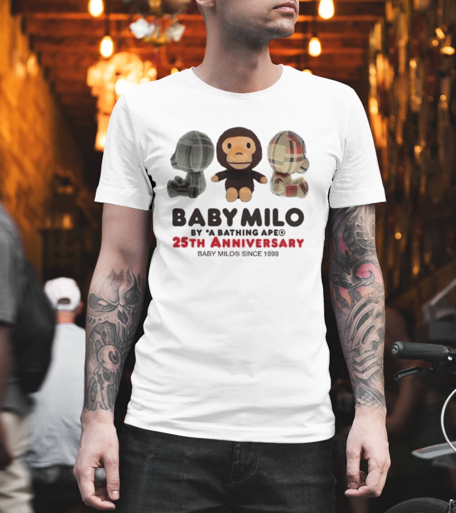 Baby Milo By A Bathing Ape 25th Anniversary Since 1999 Plush Trio T-Shirt