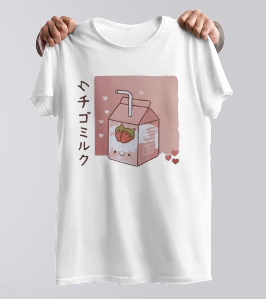 Strawberry Milk Kawaii Cartoon Fight Or Flight Lucas Reyes T-Shirt