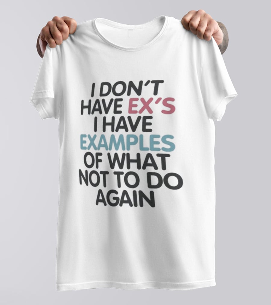 I Don't Have Ex's I Have Examples Of What Not To Do Again T-Shirt