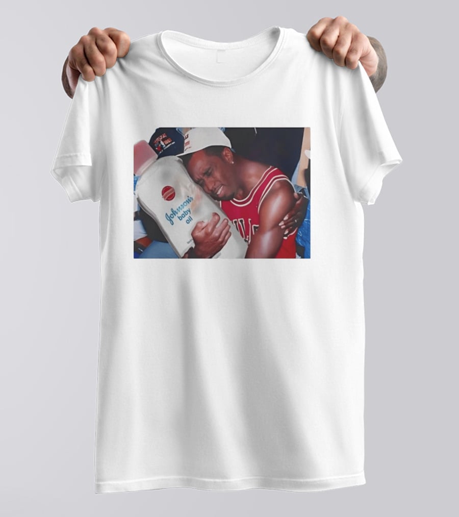 P.Diddy Crying Meme Johnson's Baby Oil Bulls Jersey T-Shirt
