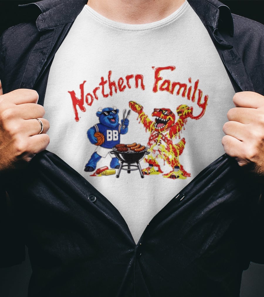 Northern Family BBQ Fun With Raptors And Buffalo Bills T-Shirt