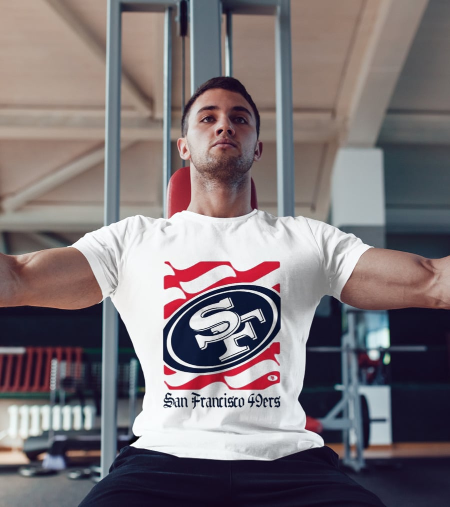 San Francisco 49ers SF Flag Heritage Wordmark T-Shirt