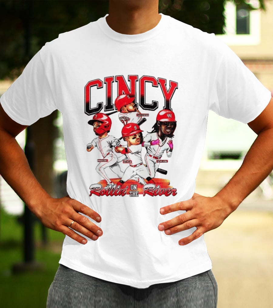 Cincy Spencer Steer Matt McLain Elly De La Cruz Tyler Stephenson Rollin' On The River T-Shirt