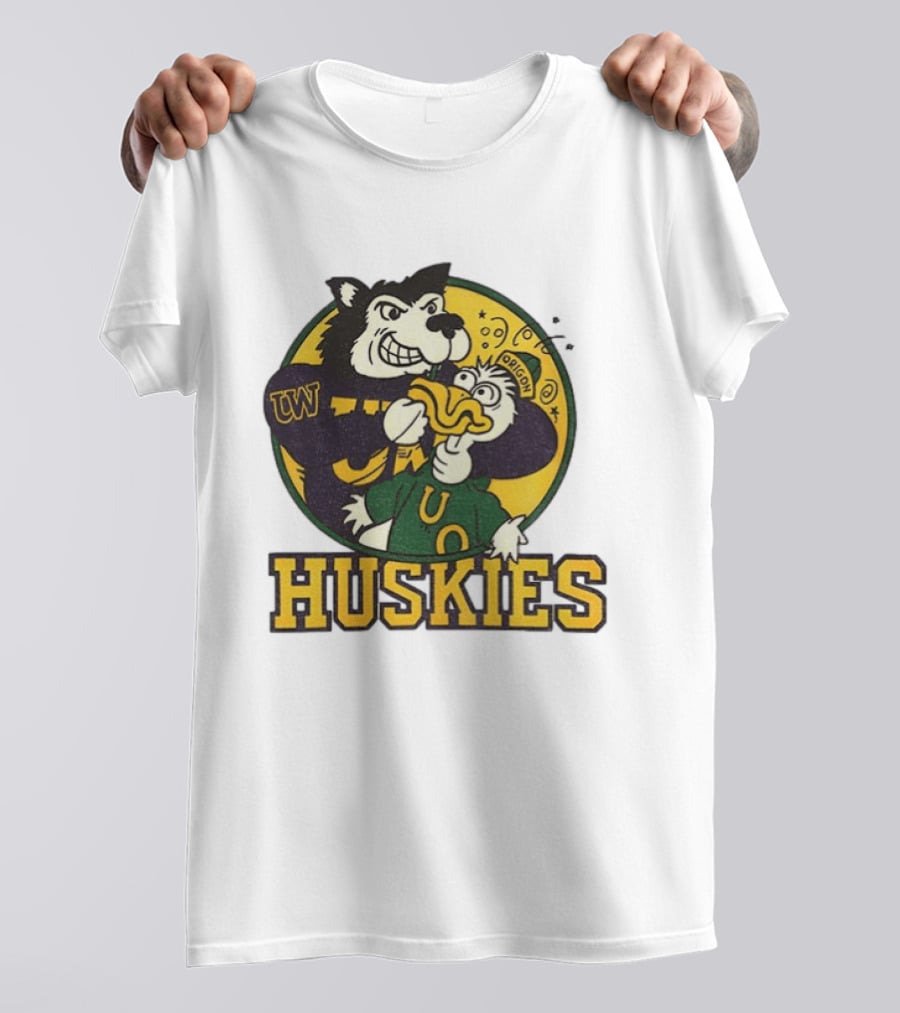 UW Huskies Vs Oregon Ducks Rivalry Football Showdown T-Shirt