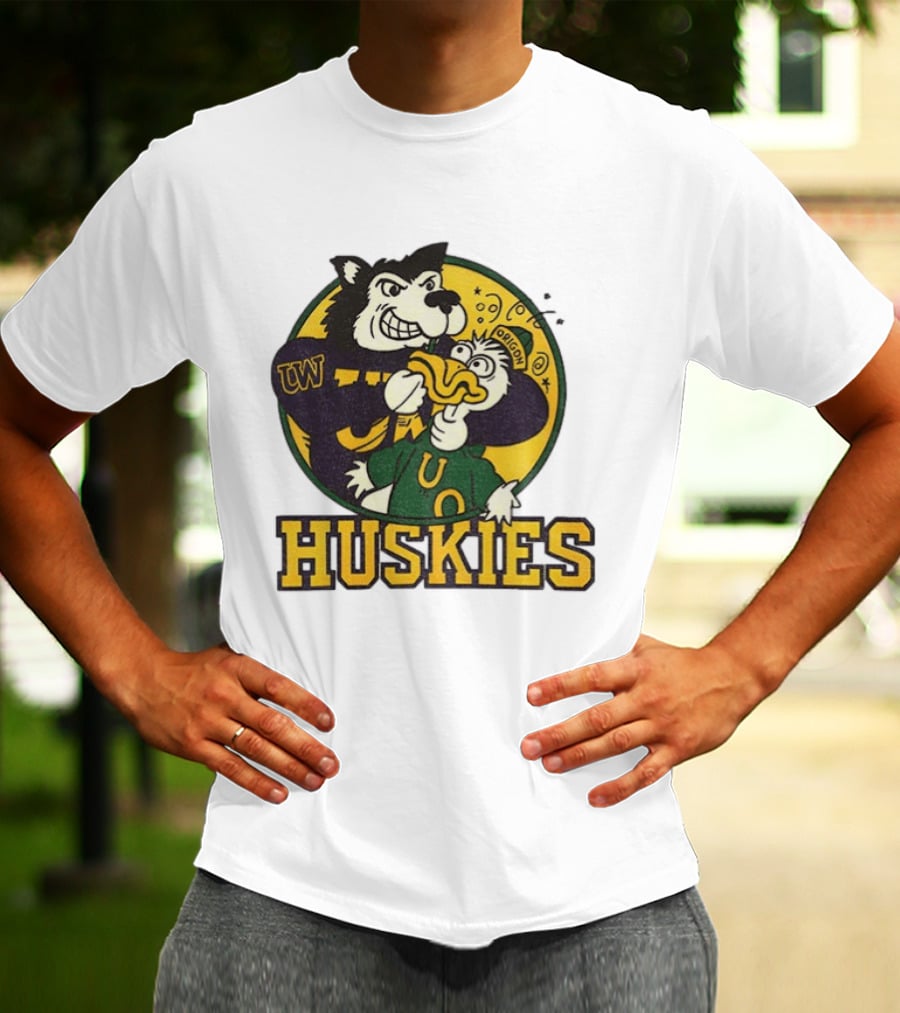 UW Huskies Vs Oregon Ducks Rivalry Football Showdown T-Shirt