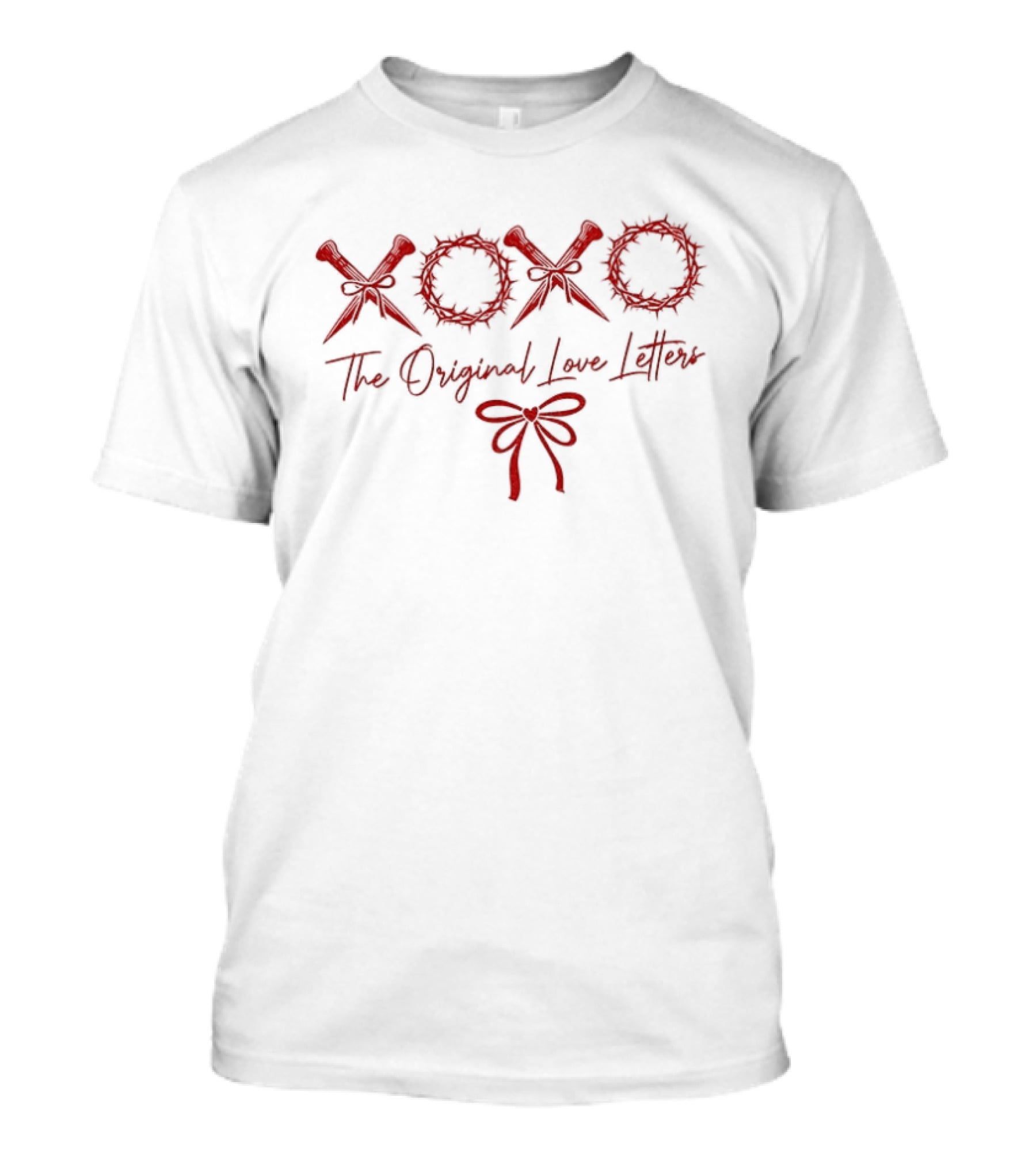 Xoxo The Original Love Letters Valentine's Bow T-Shirt