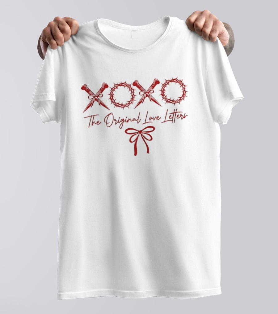Xoxo The Original Love Letters Valentine's Bow T-Shirt