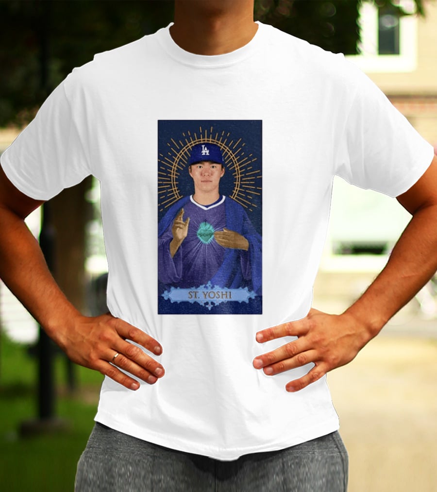 Yoshinobu Yamamoto Dodgers St. Yoshi Halo Icon MLB T-Shirt