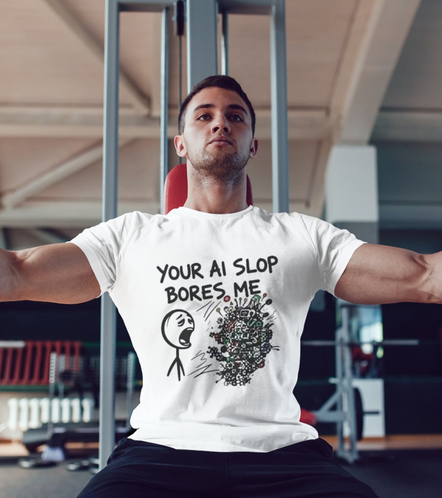 Your AI Slop Bores Me Stick Figure Expression With Colorful Scribbles T-Shirt