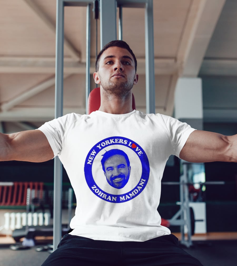 New Yorkers Love Zohran Mamdani Big Head Circular T-Shirt