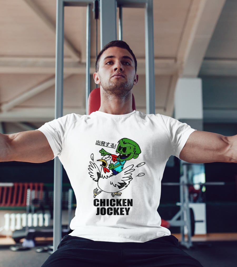 Zombie Chicken Jockey Exclamation Anime T-Shirt