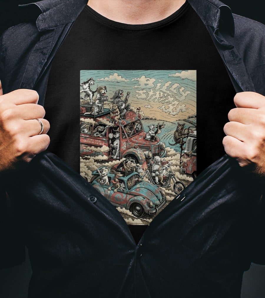 Billy Strings Bethel NY Event August 1 2026 Dylan Goldberger Bethel Woods Center Night 2 Psychedelic Animal Parade T-Shirt