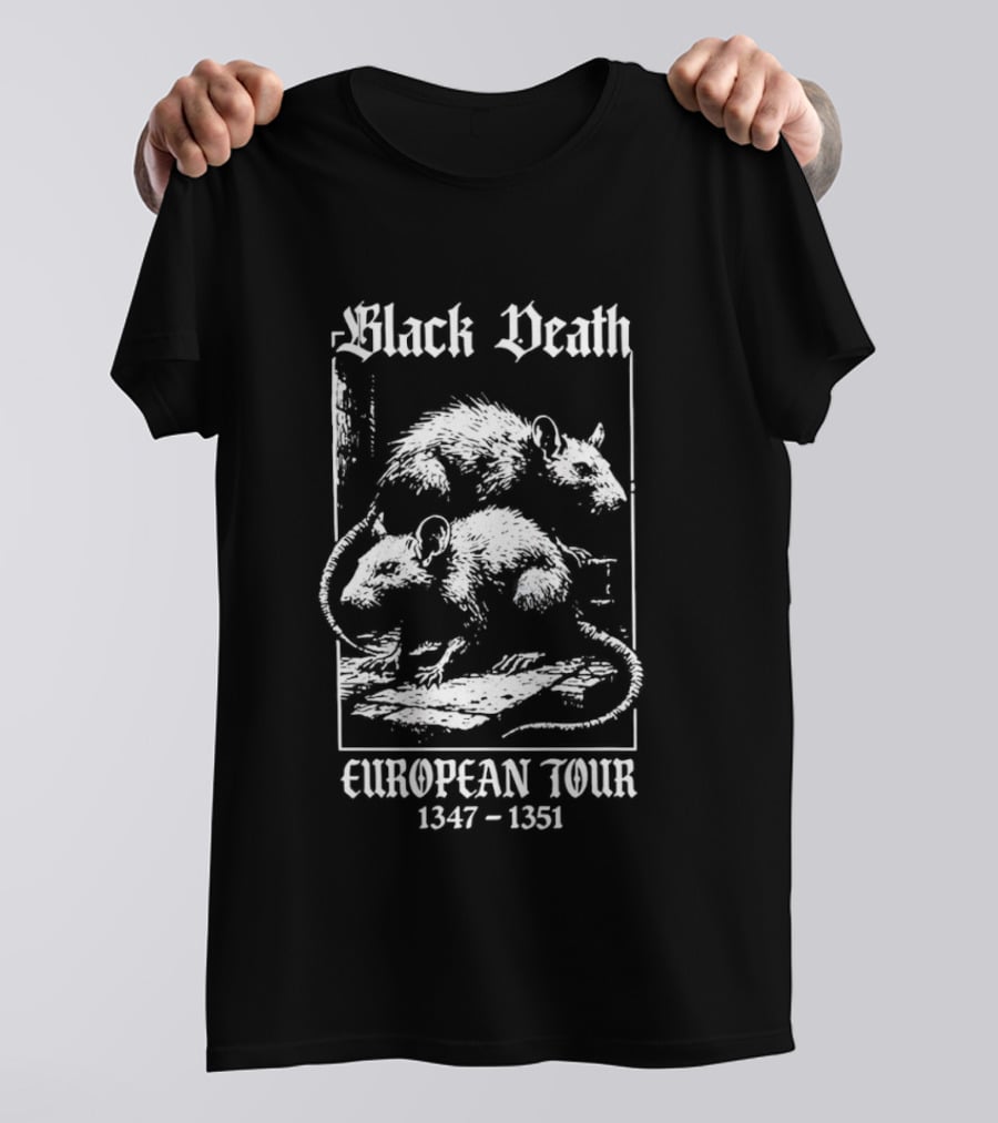 Black Death European Tour 1347 1351 Rats Plague History T-Shirt