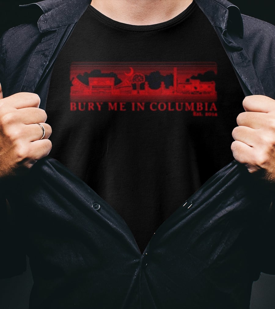 Bury Me In Columbia City Skyline Est 2014 Moon And Trees T-Shirt