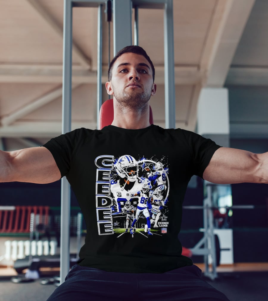 CeeDee Lamb No 88 Dallas Cowboys Collage Player Action T-Shirt