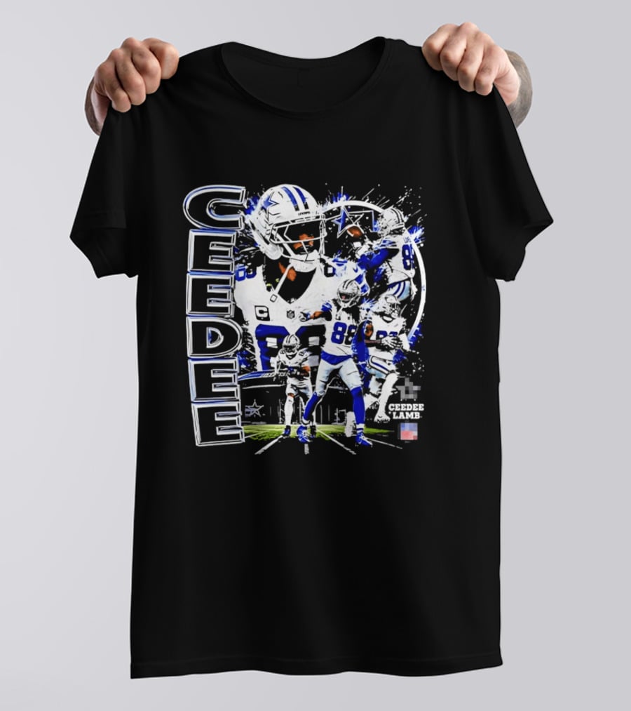 CeeDee Lamb No 88 Dallas Cowboys Collage Player Action T-Shirt