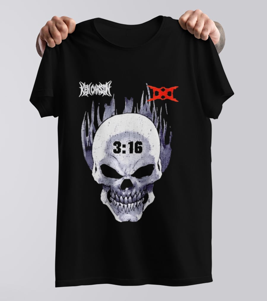 Ken Carson 3:16 Skull Stone Cold Steve Austin WWE T-Shirt
