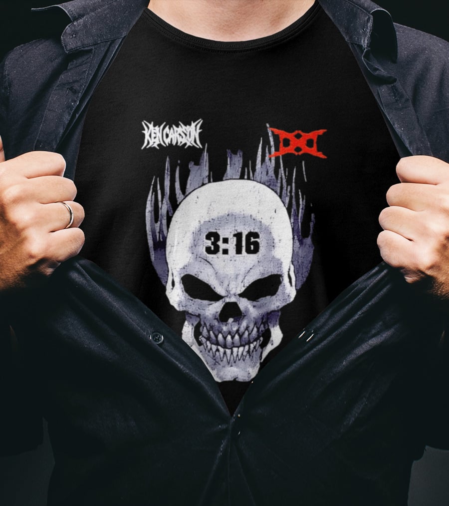 Ken Carson 3:16 Skull Stone Cold Steve Austin WWE T-Shirt