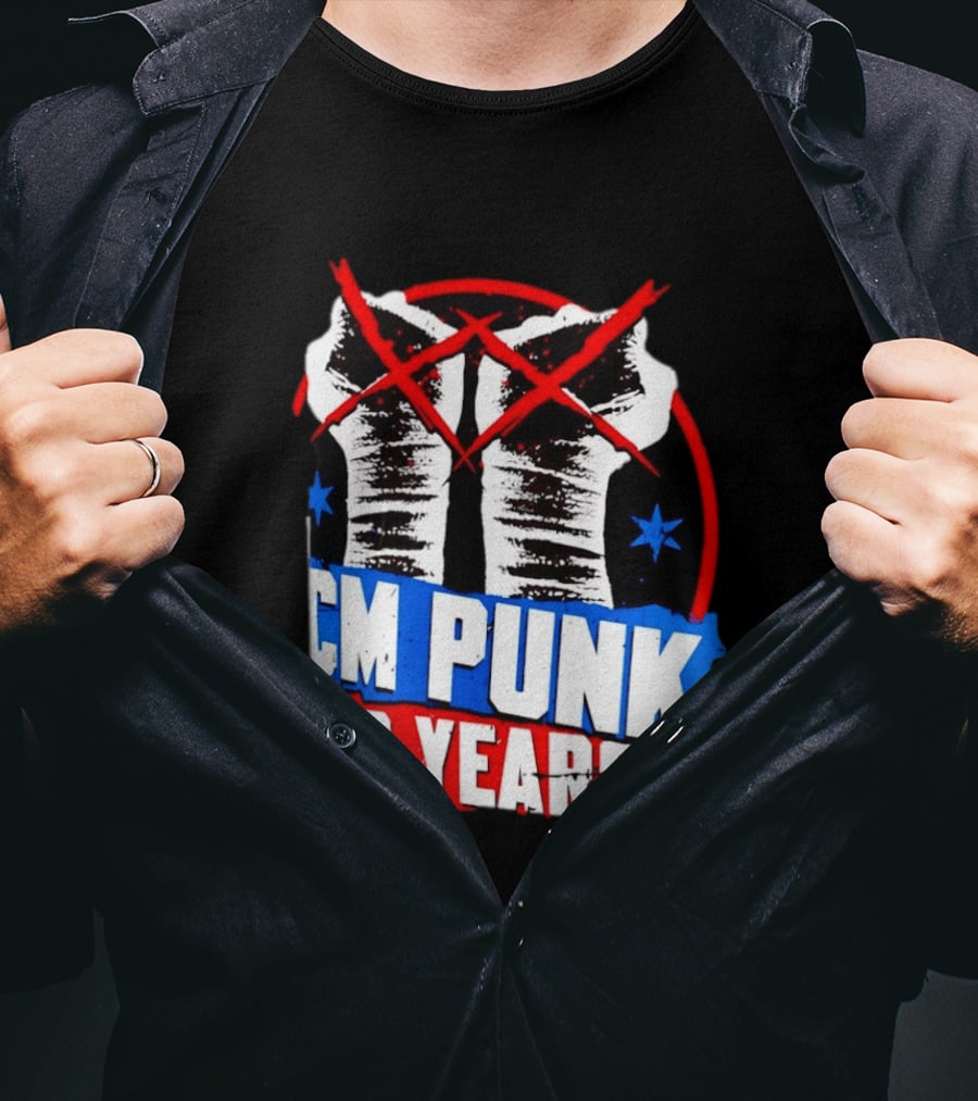 CM Punk 20 Years WWE Fists T-Shirt
