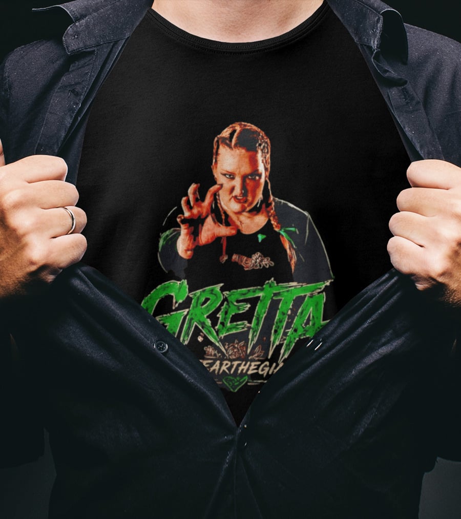 Gretta #FeartheGiant Bold Graphic With Aggressive Pose T-Shirt