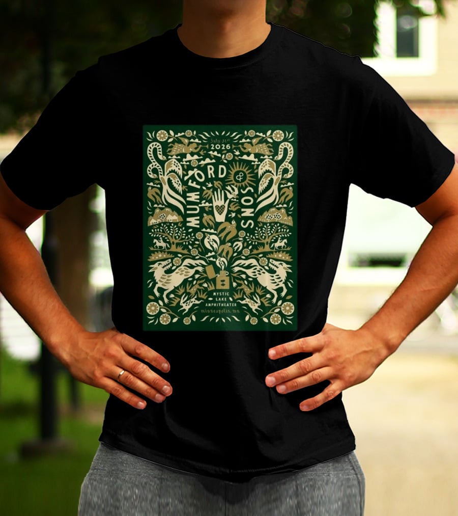 July 31 2026 Mumford And Sons Mystic Lake Amphitheater Minneapolis MN T-Shirt