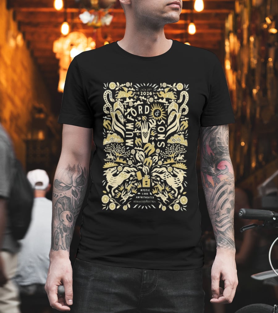 Mumford And Sons Prizefighter Tour Mystic Lake Amphitheater Minneapolis MN July 31 2026 T-Shirt