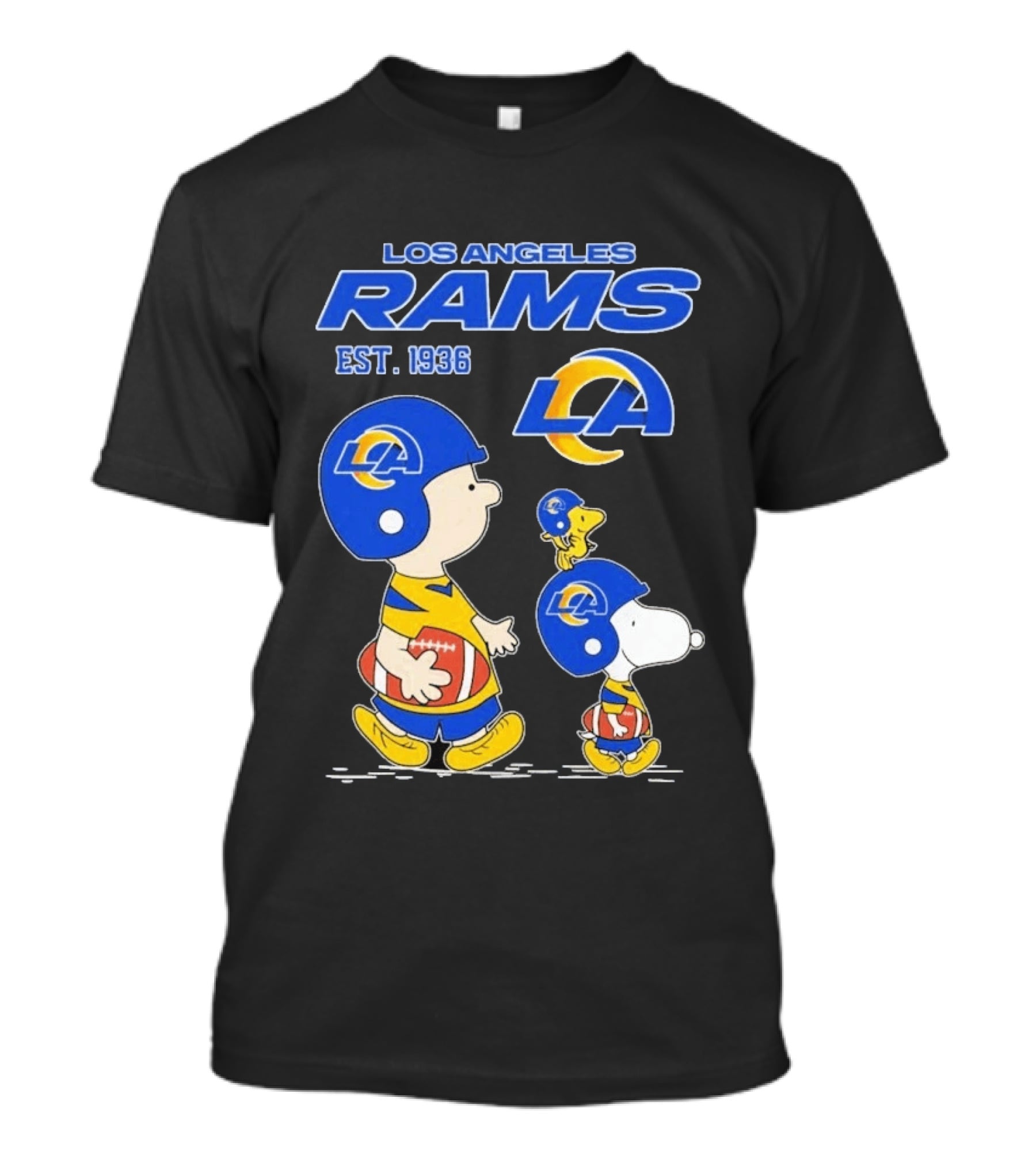 Snoopy Charlie Brown Los Angeles Rams 1936 Football Team LA T-Shirt