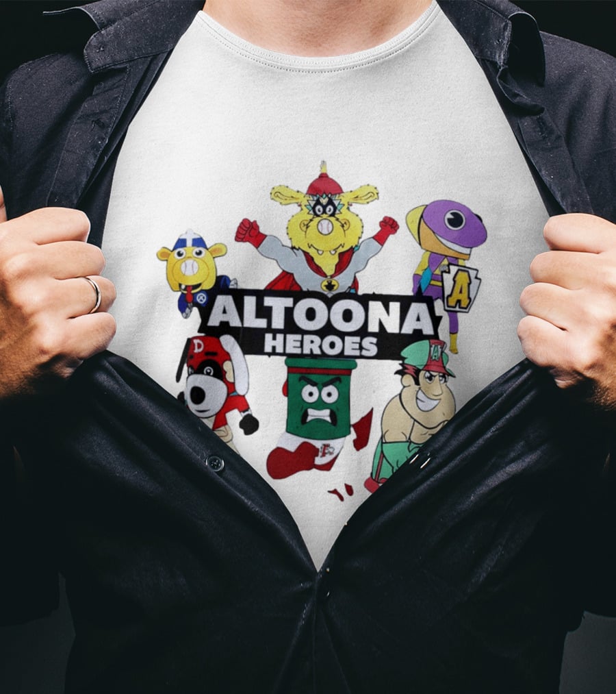Altoona Heroes Cartoon Characters Collaboration T-Shirt