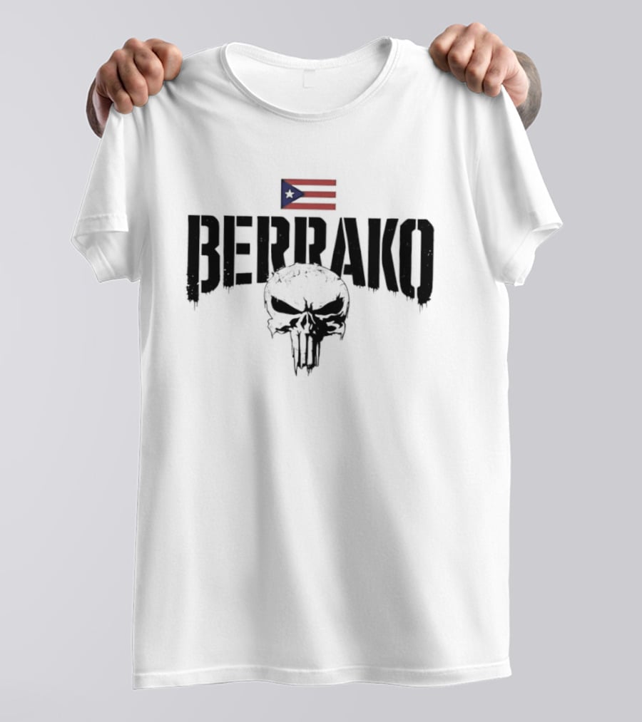Berrako Skull Puerto Rican Flag T-Shirt