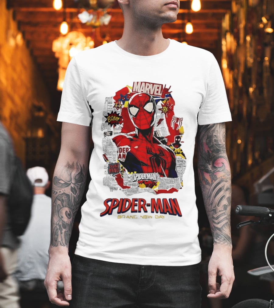 Marvel Spider Man Brand New Day Comic Collage T-Shirt
