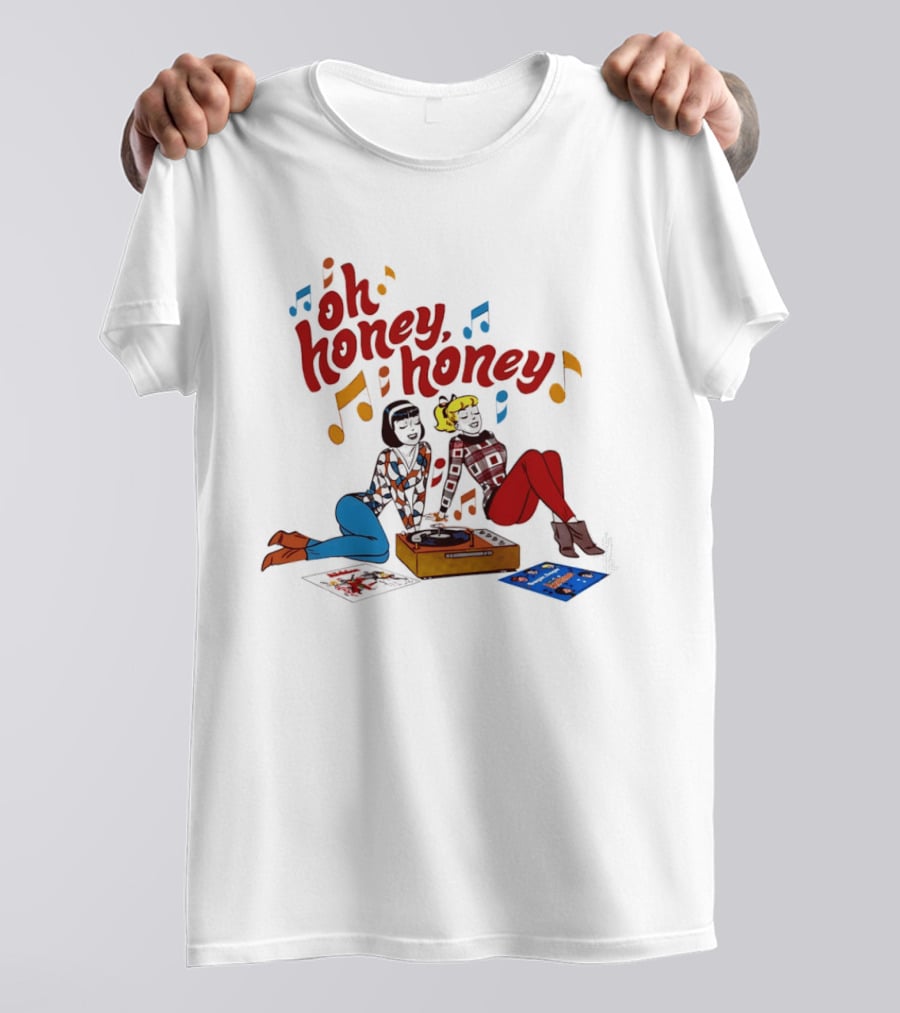 Oh Honey Honey Cartoon Style Retro Fashion Girl Music T-Shirt