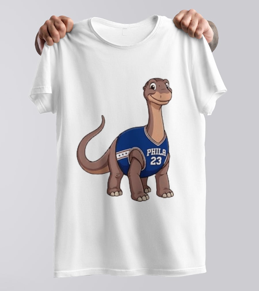 Phila 23 Dinosaur In Philadelphia 76ers Basketball Jersey T-Shirt