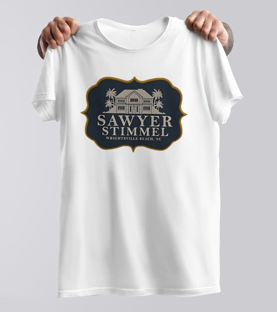 Sawyer Stimmel Wrightsville Beach NC House And Palm Trees T-Shirt