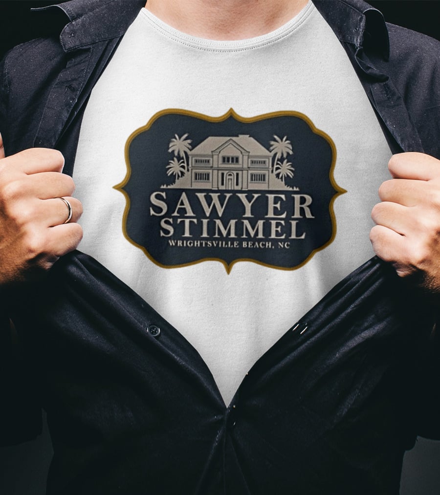 Sawyer Stimmel Wrightsville Beach NC House And Palm Trees T-Shirt