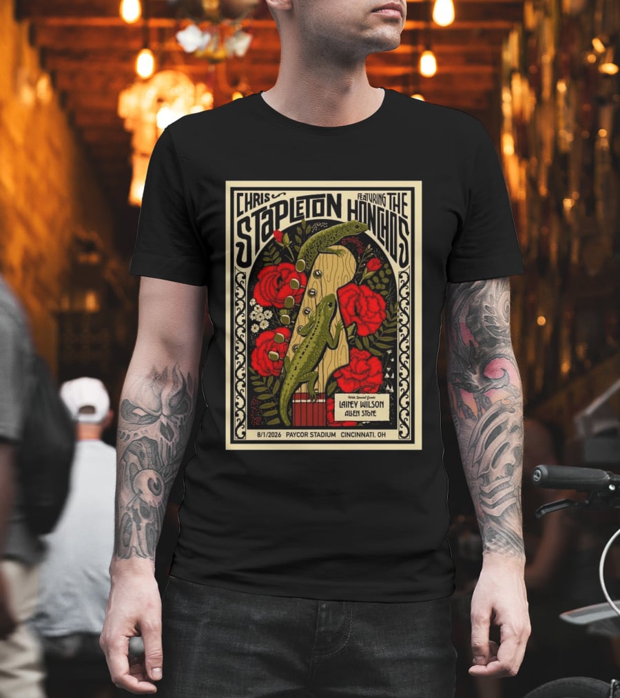 Chris Stapleton Featuring The Honchos Lainey Wilson Allen Stone Cincinnati 2026 Paycor Stadium August 1 T-Shirt
