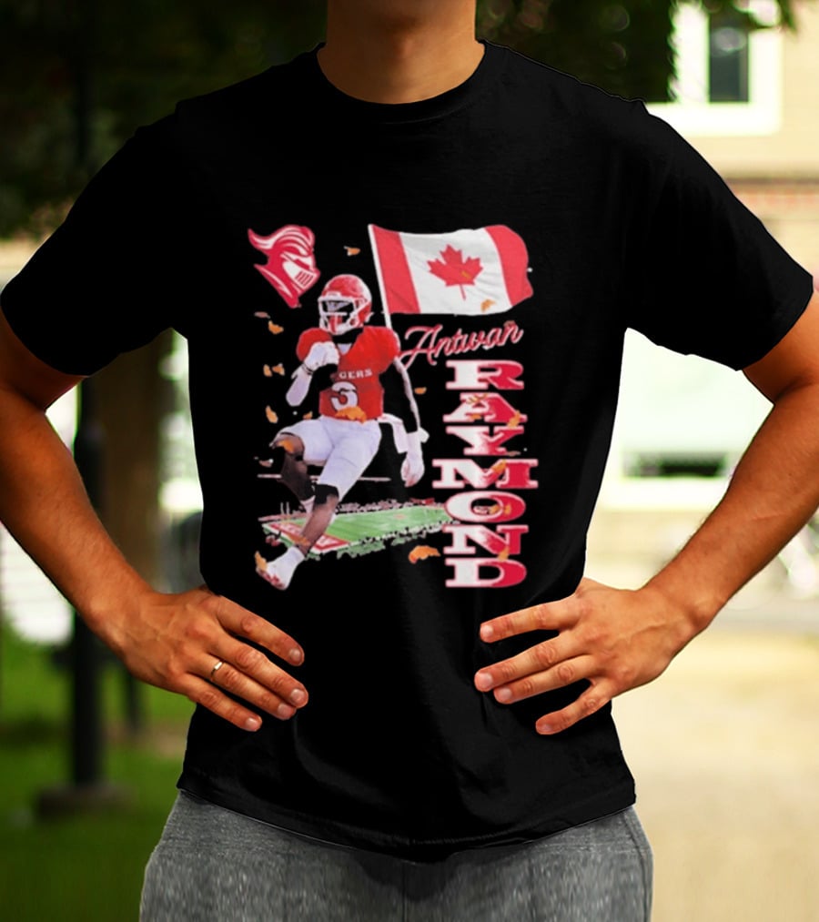 Antwan Raymond Rutgers Scarlet Knights Canadian Flag Football T-Shirt