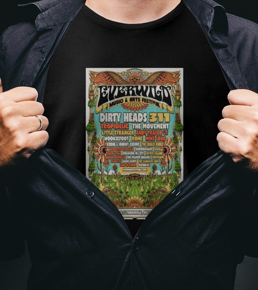 Everwild Music Arts Festival Dirty Heads 311 Tropidelic July August 2026 Thornville T-Shirt