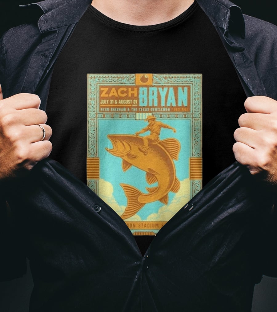 Zach Bryan July 31 August 1 Snapdragon Stadium San Diego Featuring Ryan Bingham The Texas Gentlemen Key Eli 2026 T-Shirt