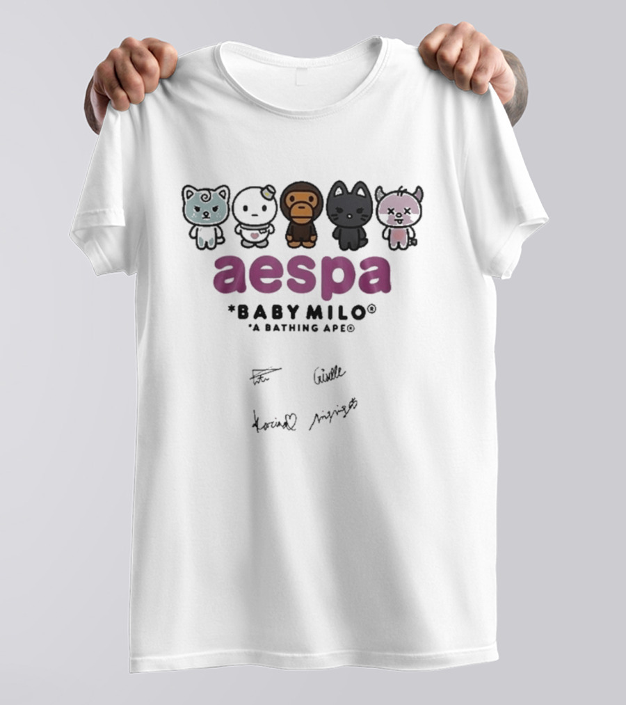 Aespa BABY MILO A Bathing Ape Signed 2026 Edition T-Shirt